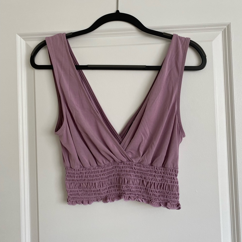 Lilac purple and burnt orange crop top in size Medium from Urban Outfitters